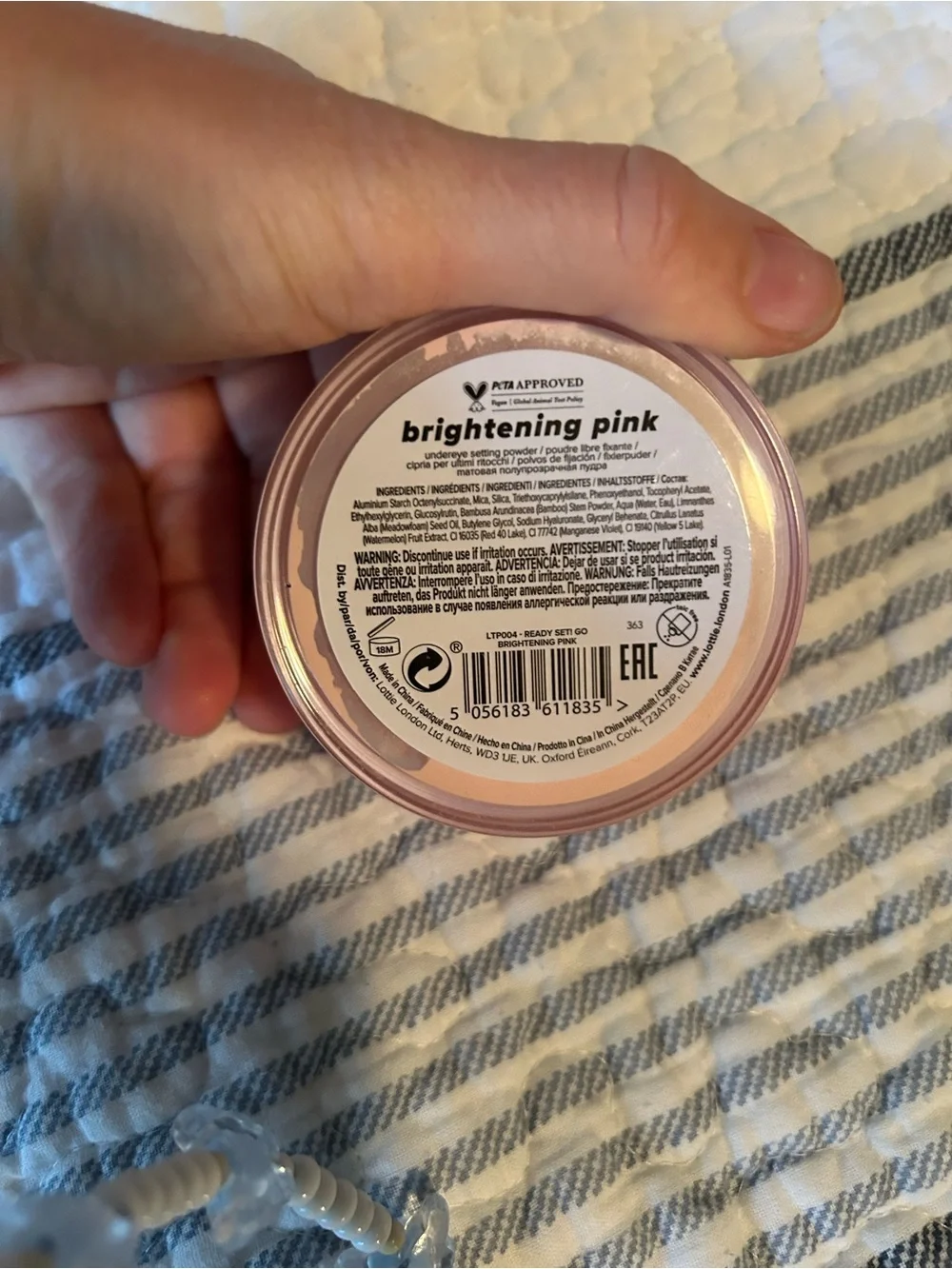 Lottie London Ready Set! Go Undereye Setting Powder — Brightening Pink